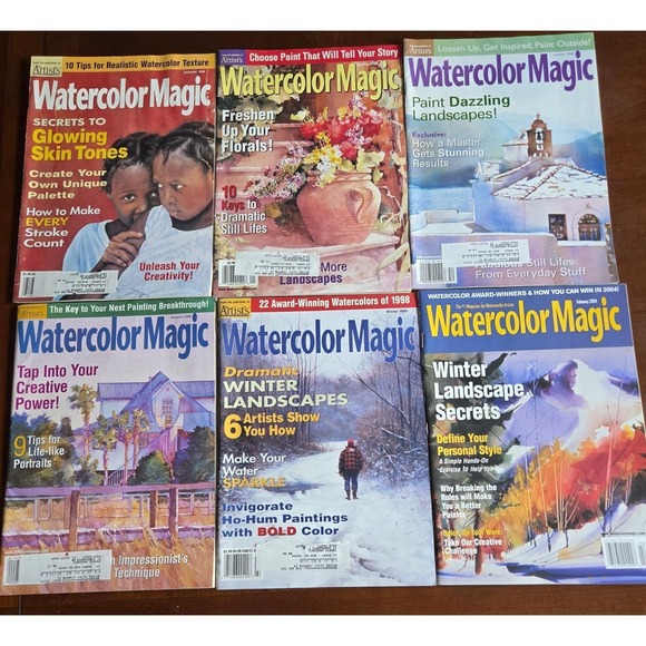 Other - 6 Watercolor Magic Magazines 1998-2004 Art Instruction Painting Techniques Lot